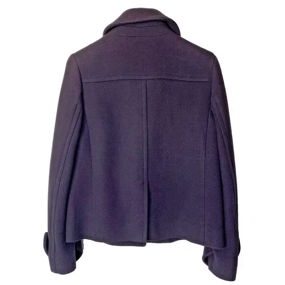 J. Crew Wool Peacoat Jacket Navy Blue Military Style Gold Button Coat Women’s 4 - Picture 2 of 9